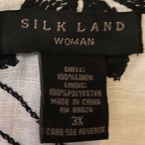 Silk Land Womens Floral Embroidered Linen Lined Jacket Size 3X OfficeCore Career - Picture 3 of 10